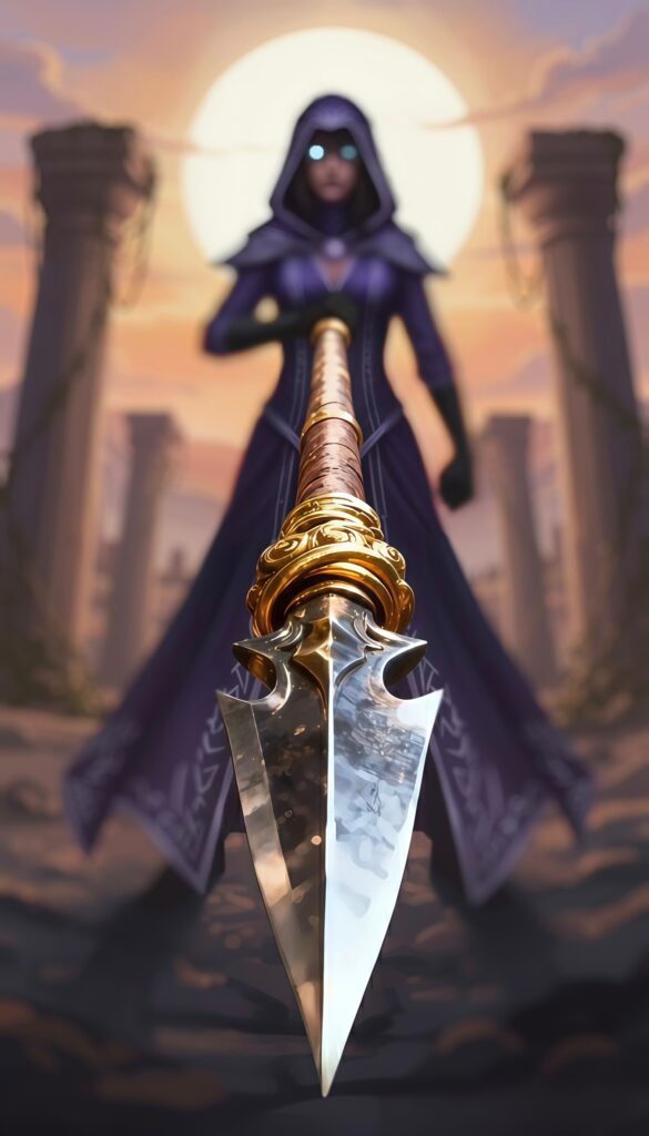 Dark Sorceress Assassin 3D Spear Wallpaper