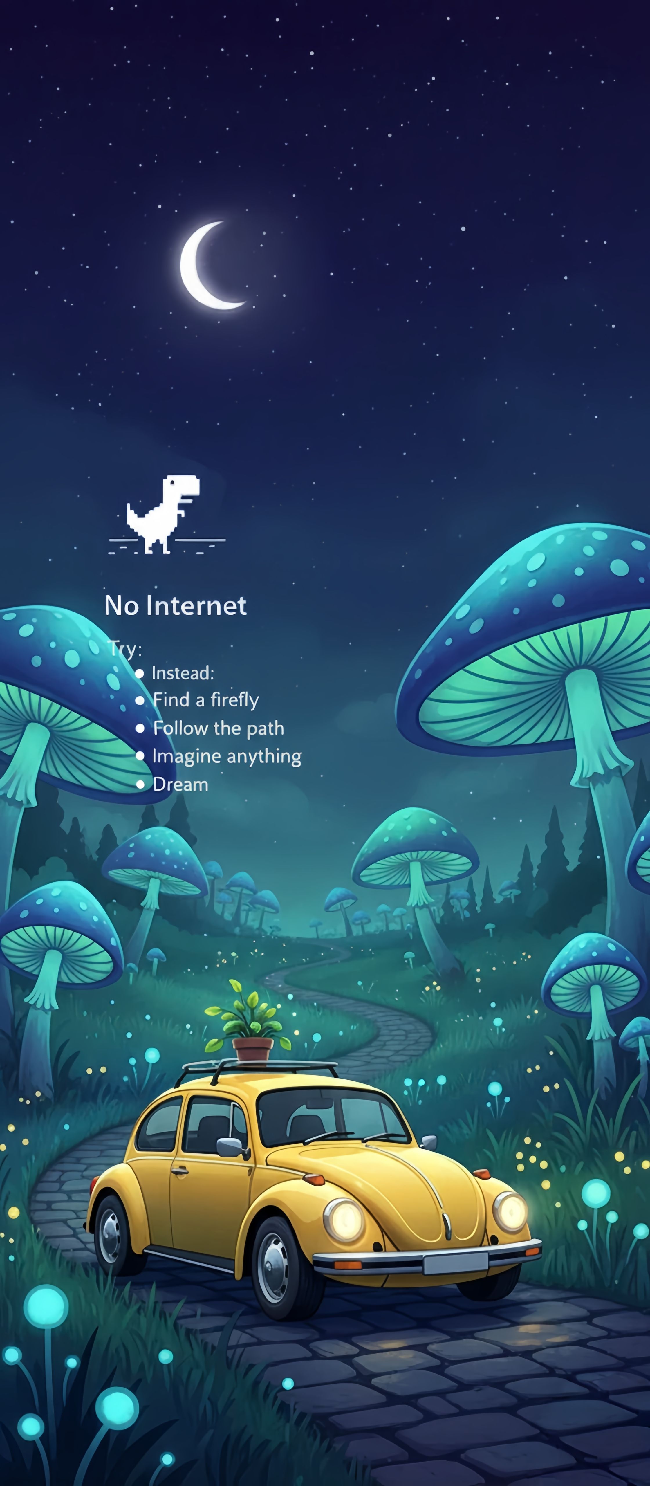 Dino No Internet Magic Mushroom Wallpaper