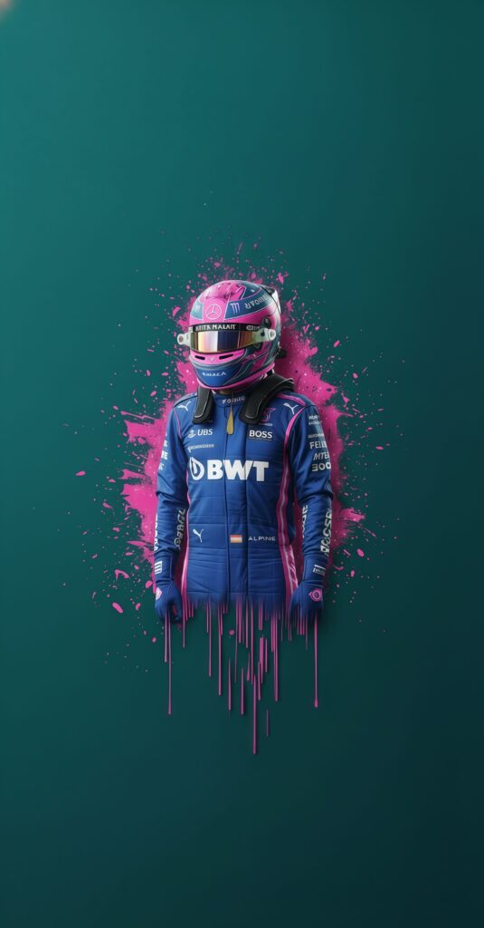 Esteban Ocon Alpine Pink Wallpaper