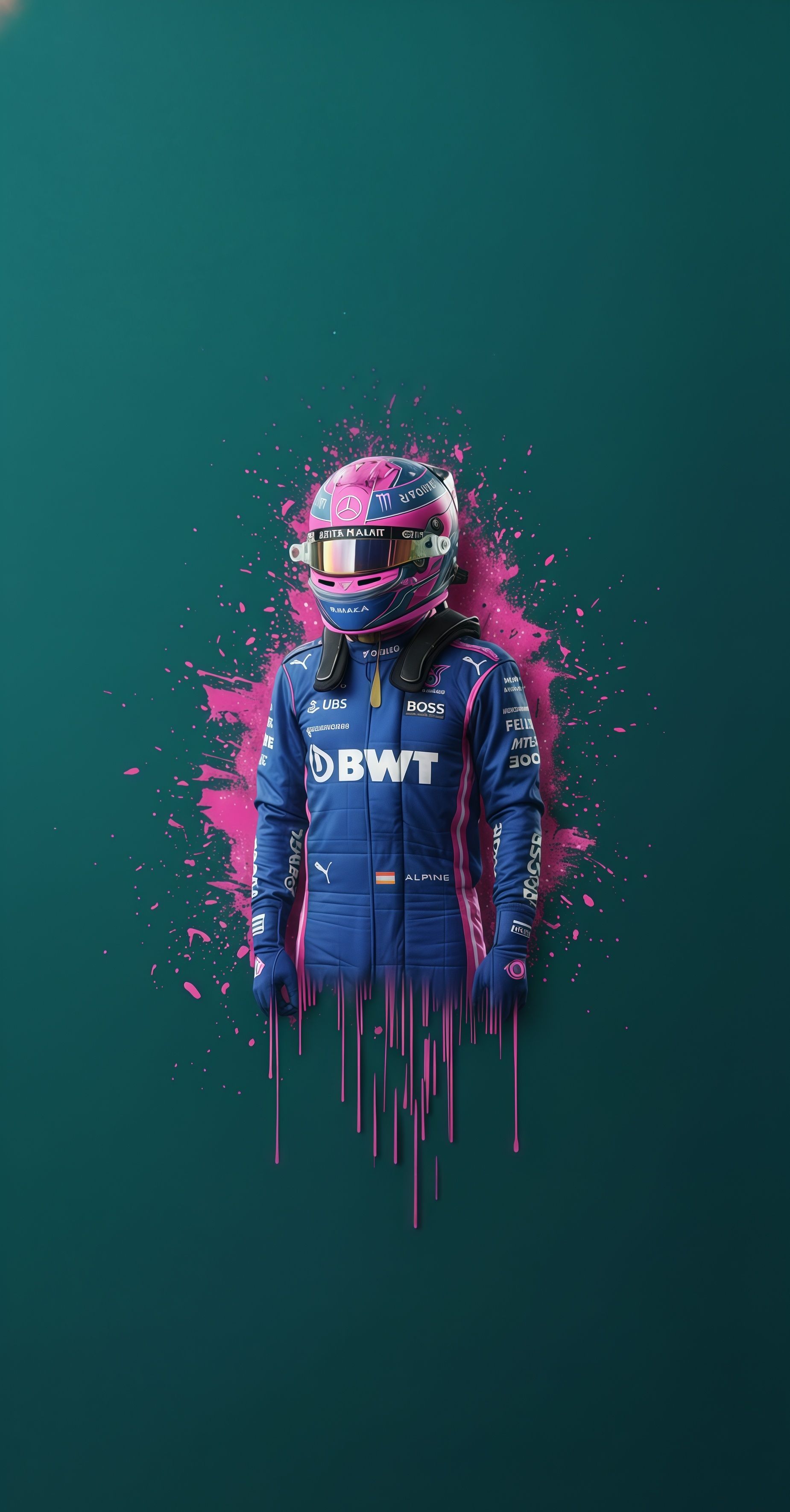 Esteban Ocon Alpine Pink Wallpaper