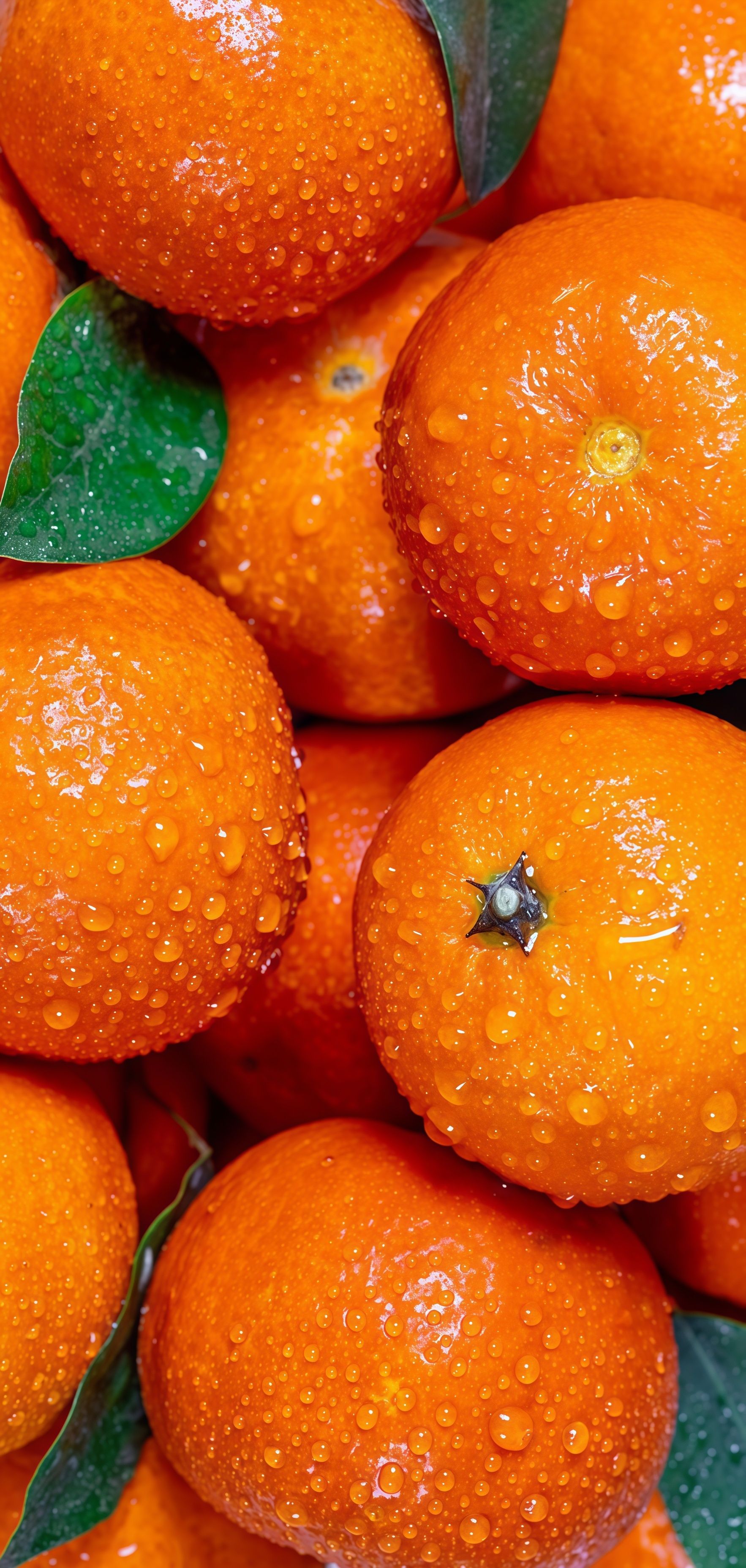Fresh Orange Mandarins Close-up Wallpaper
