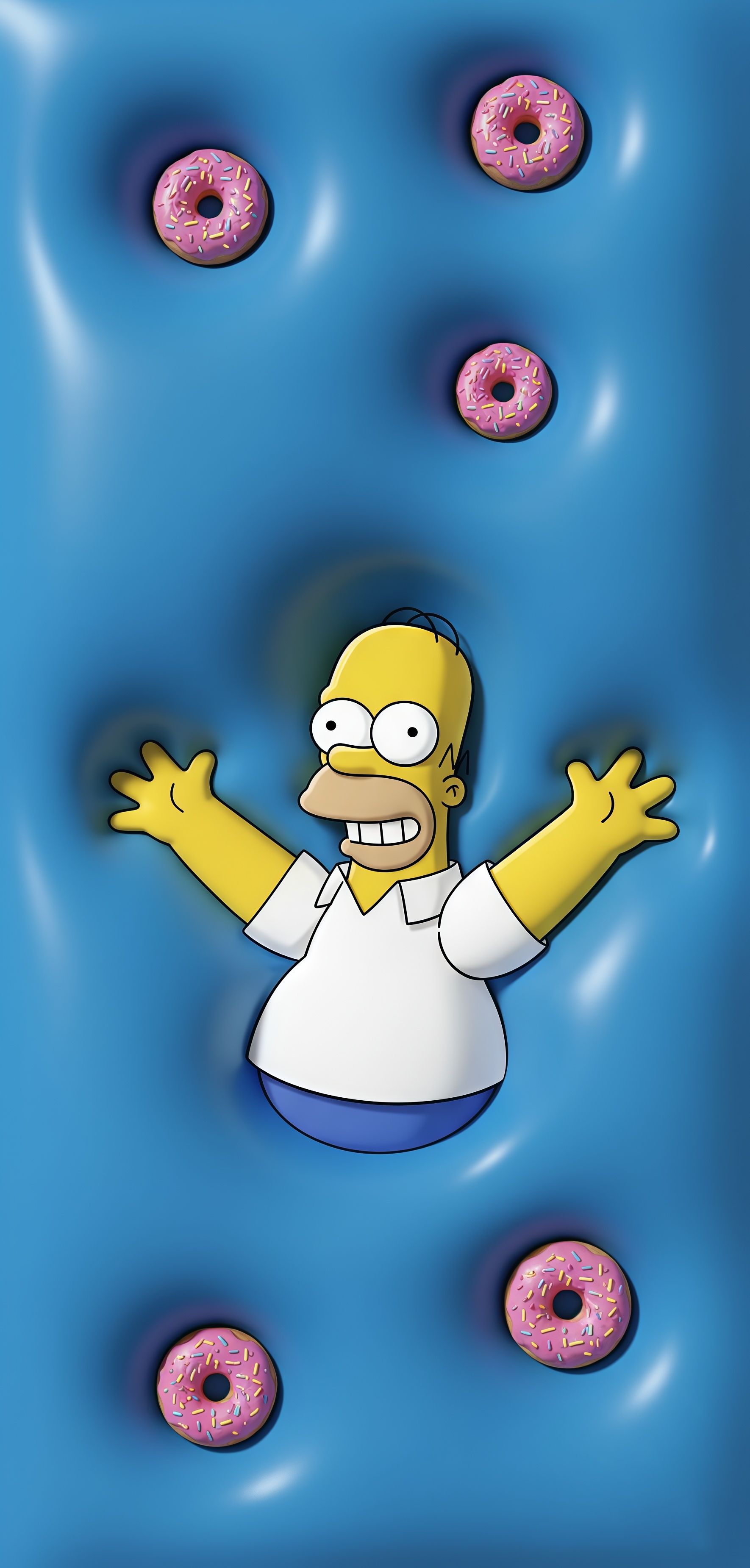 Homer Simpson Donut Blue Pop-Out Wallpaper