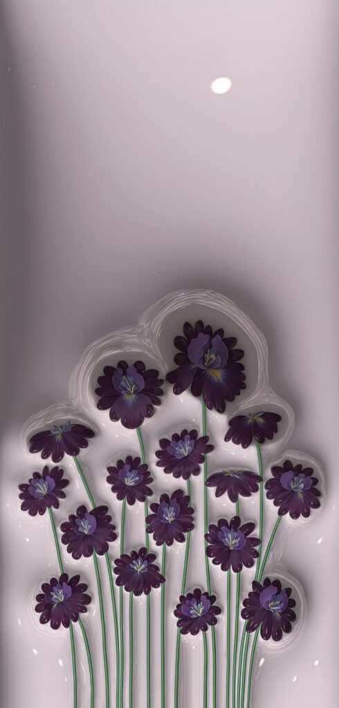 Iris Flower Mauve Pink 3D Wallpaper