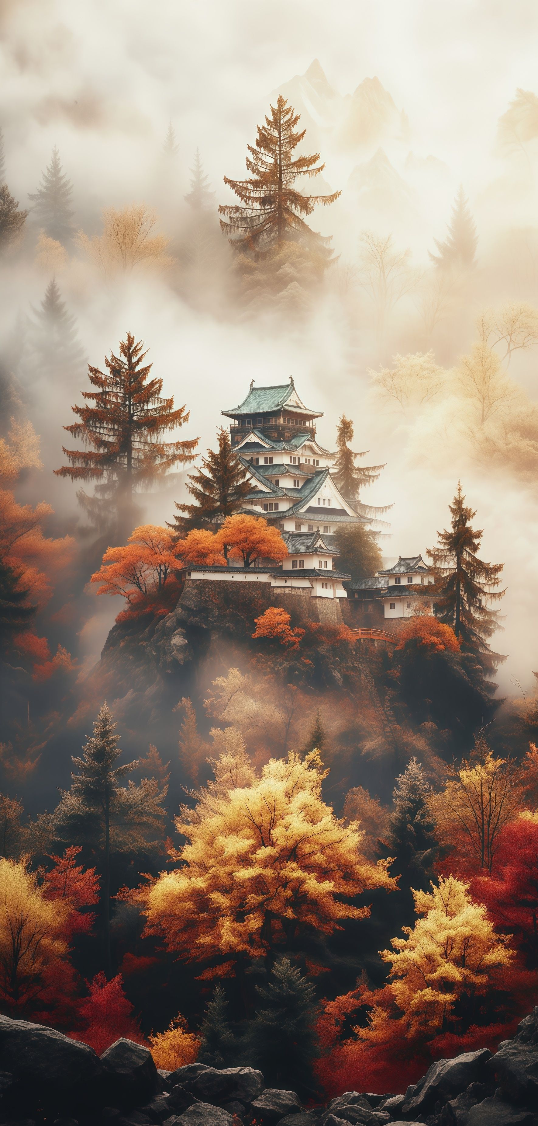 Japanese Castle Autumn Wallpaper