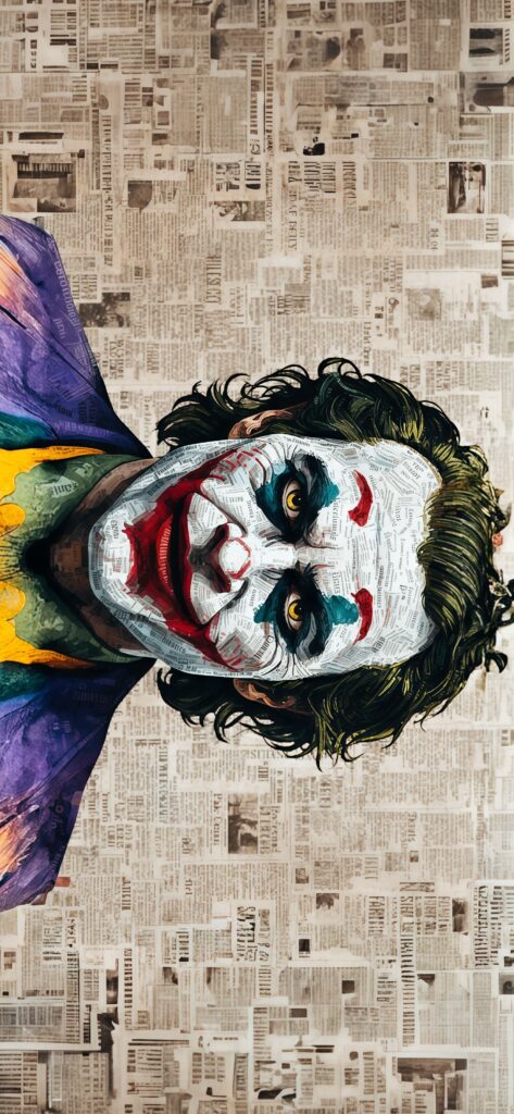 Joker Newspaper Collage Villain Wallpaper