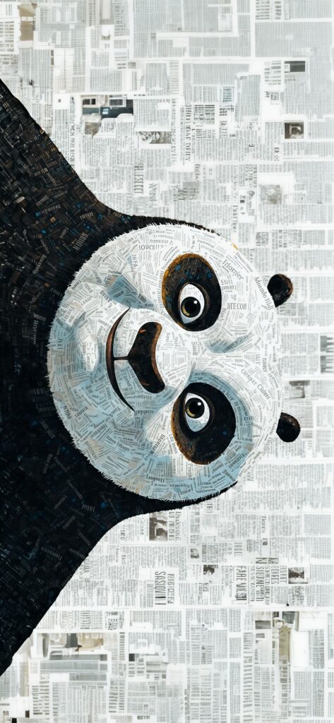 Kung Fu Panda Po Newspaper Collage Wallpaper