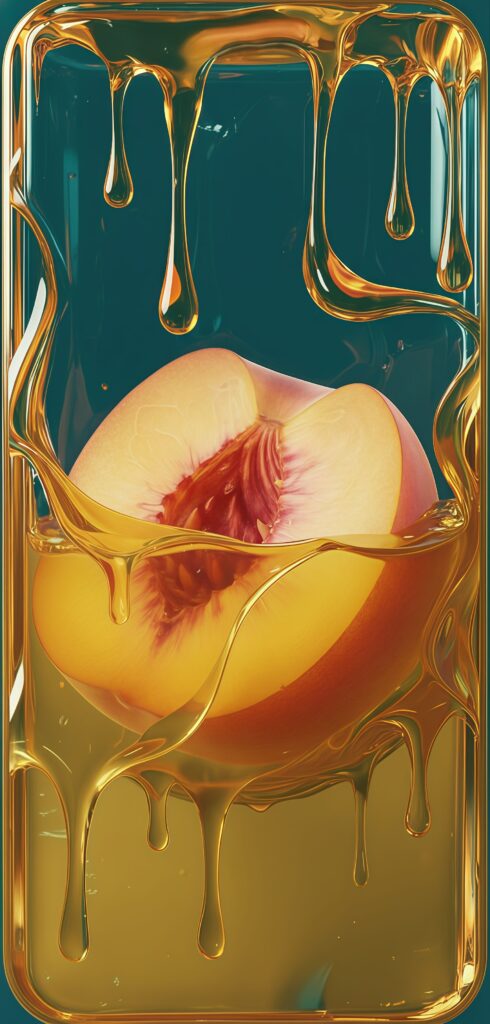 Luscious Peach and Golden Honey Drip Wallpaper