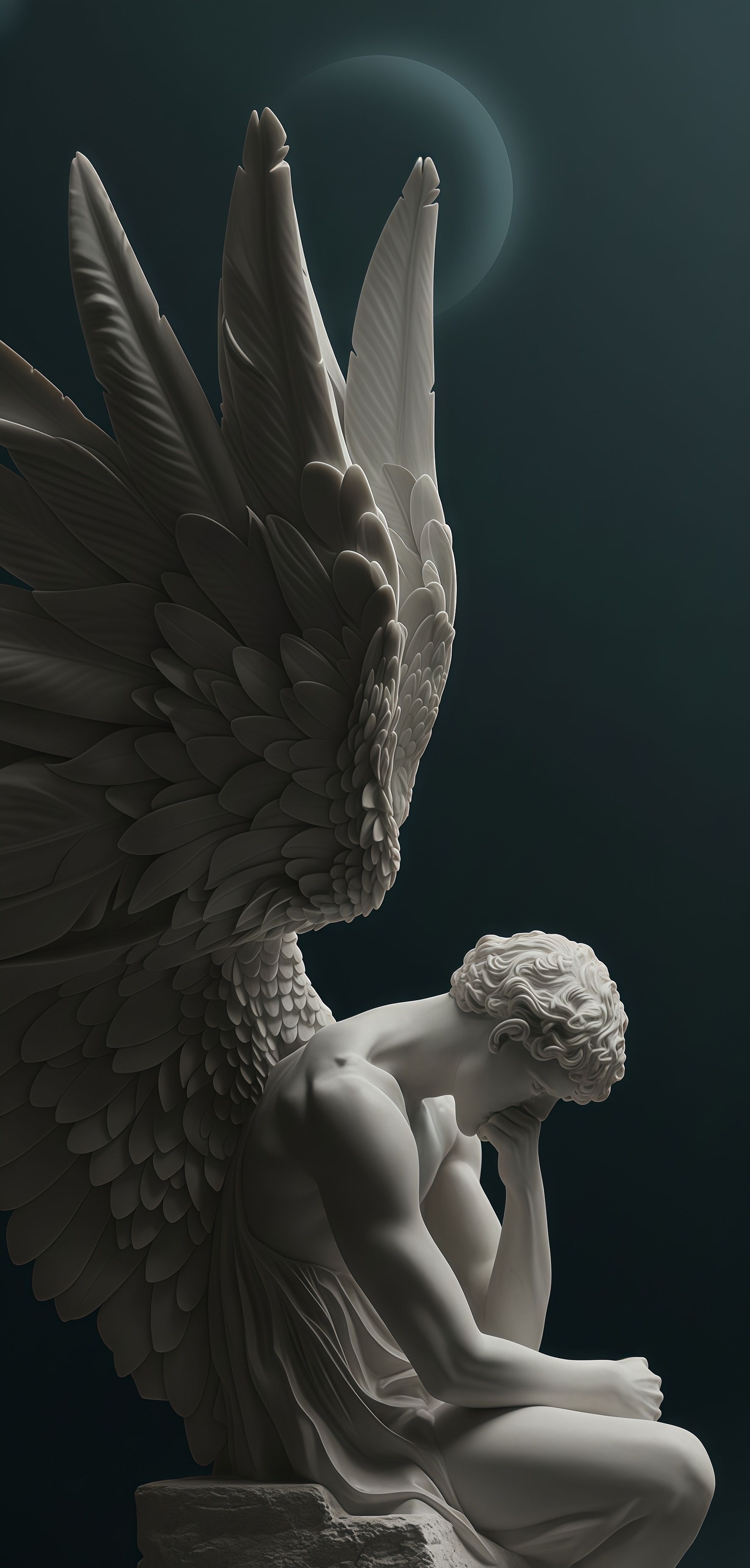 Mystical Angel Statue Wallpaper