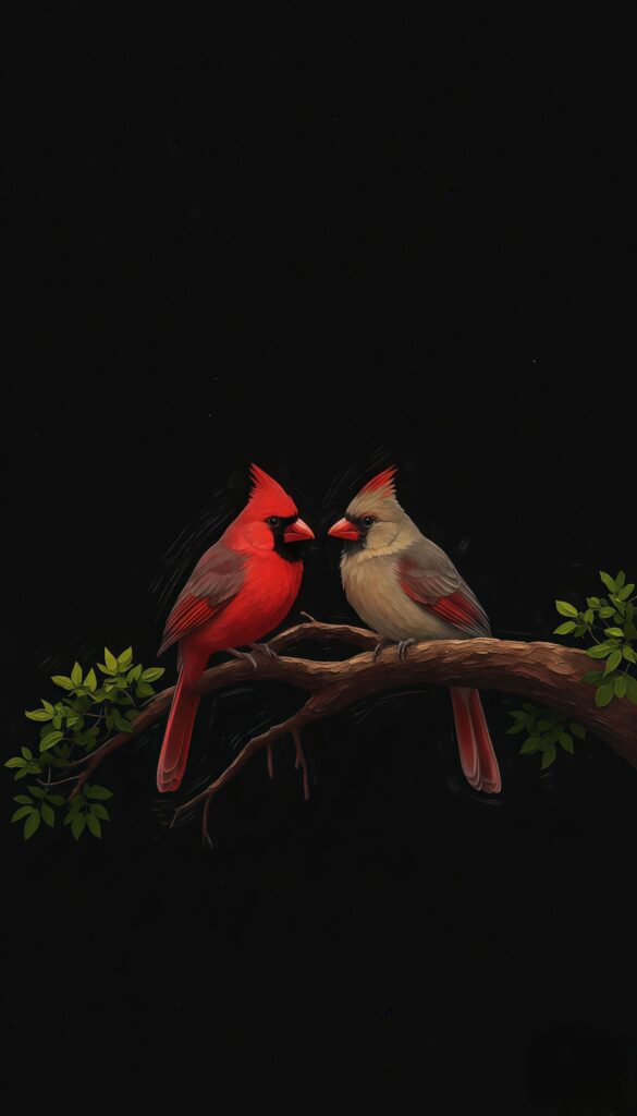 Pair of Northern Cardinals Wallpaper