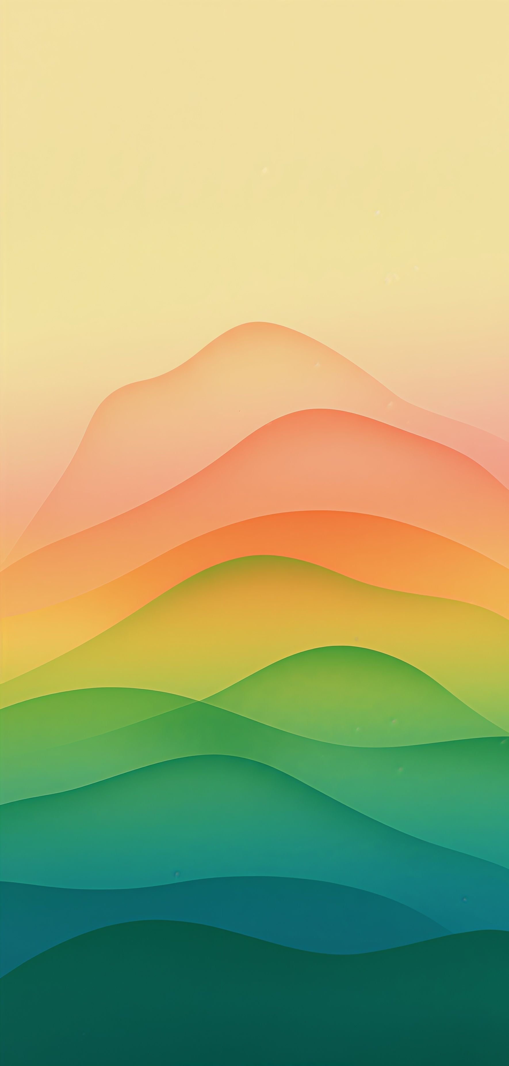 Pastel Layered Abstract Rainbow Waves Wallpaper