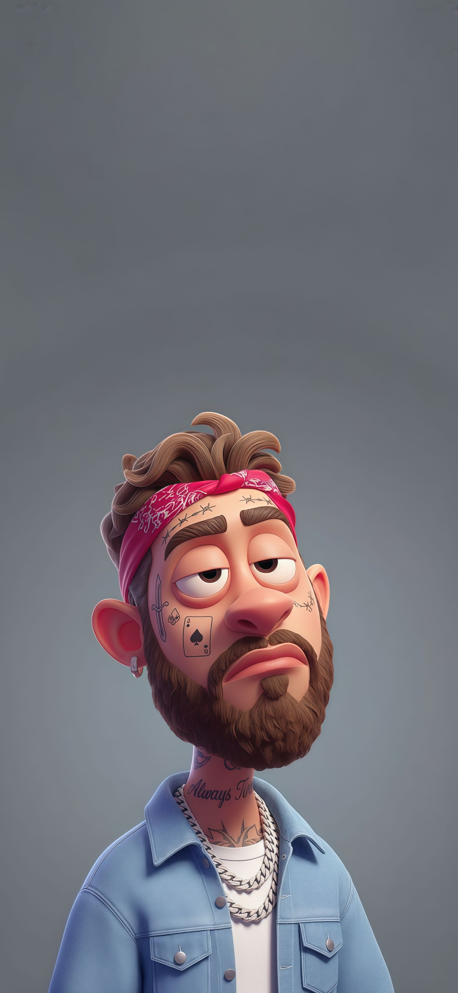 Post Malone 3D Cartoon Wallpaper