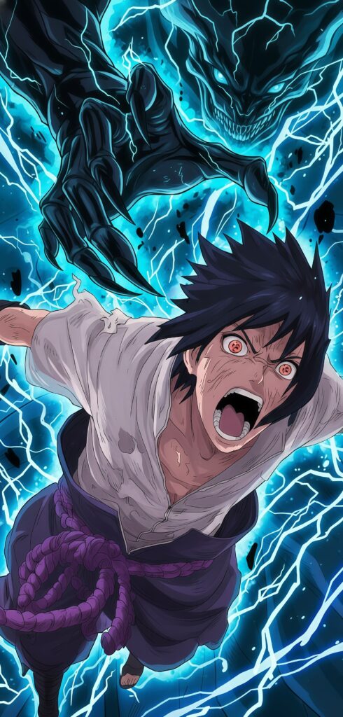 Sasuke Uchiha Angry Chidori Anime Wallpaper