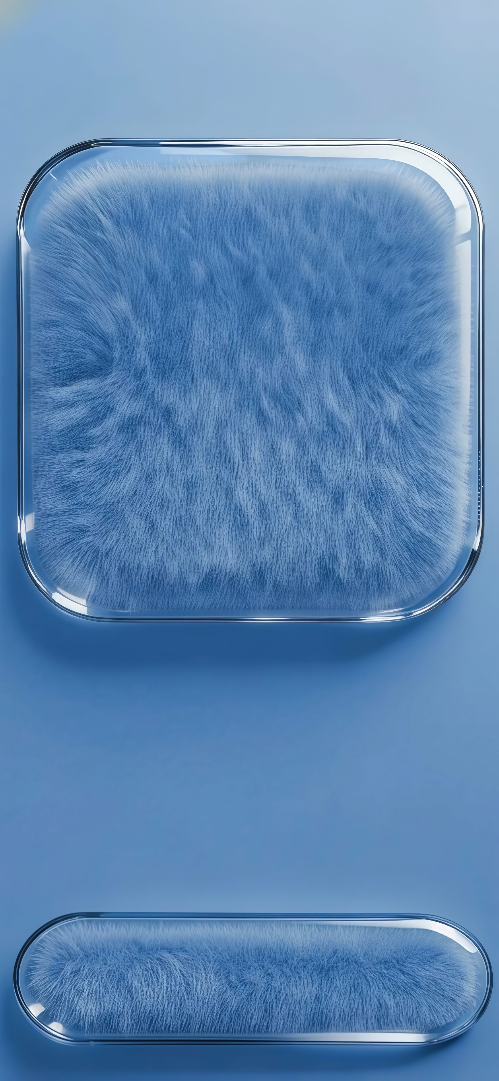 Serene Blue Fluffy Glass Texture Wallpaper