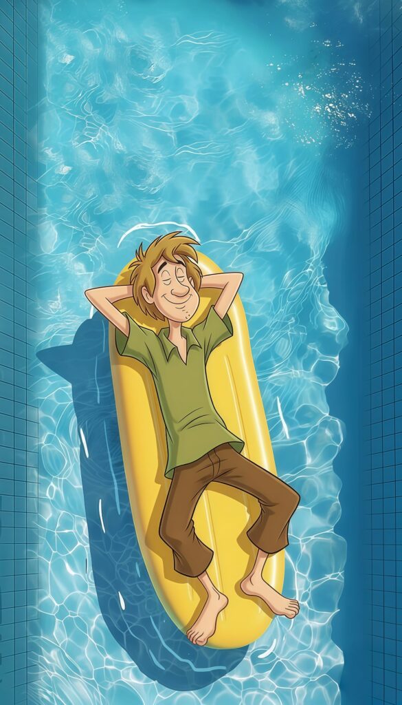Shaggy Rogers Relaxing Pool Day Wallpaper