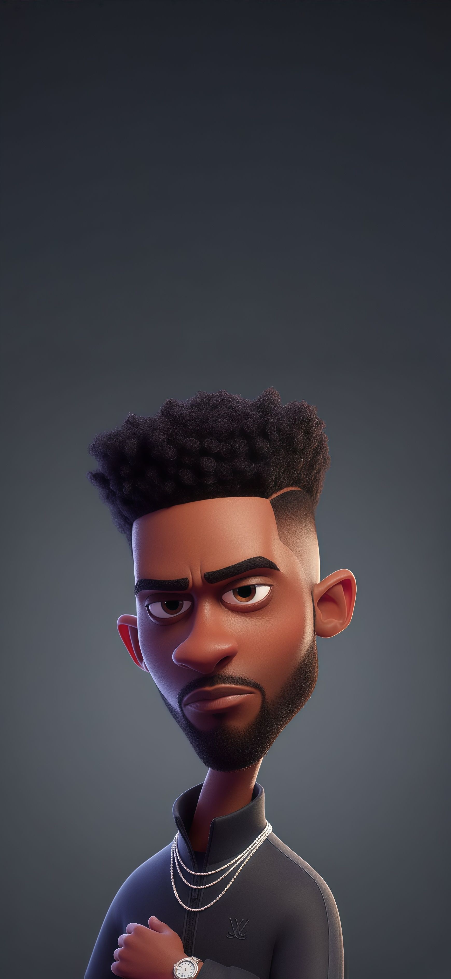 Sharp Fade Afro Cartoon Wallpaper