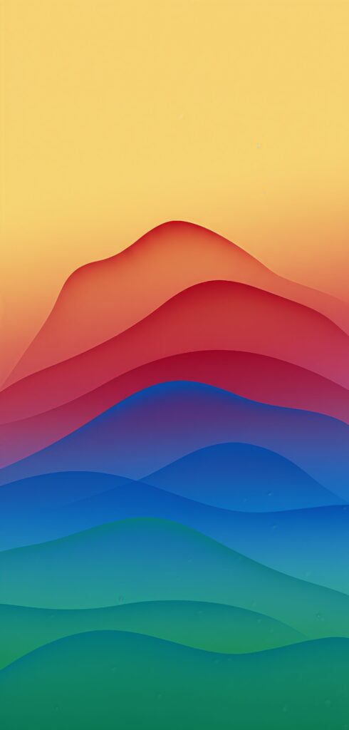 Vibrant Layered Abstract Color Waves Wallpaper