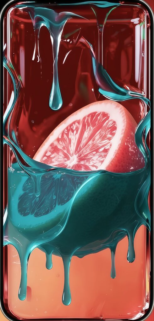 Zesty Lemon Slice Splash Wallpaper