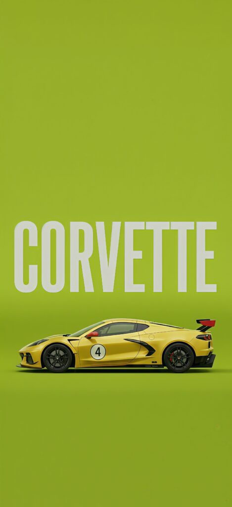 Corvette C8.R Minimalist Wallpaper