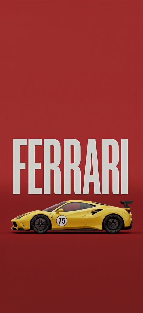 Ferrari 488 Pista Red Minimalist Wallpaper
