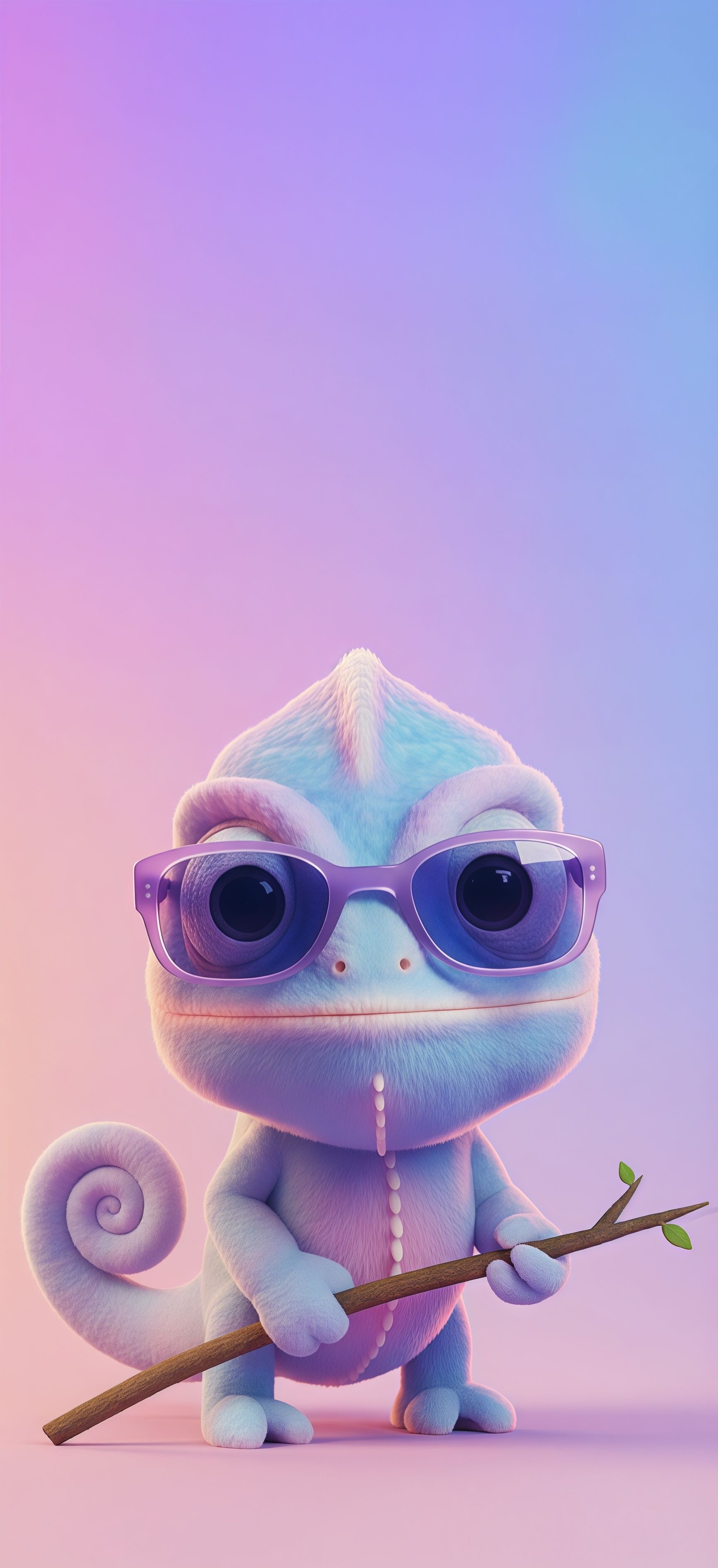 Pastel Chameleon Stick Aesthetic Wallpaper