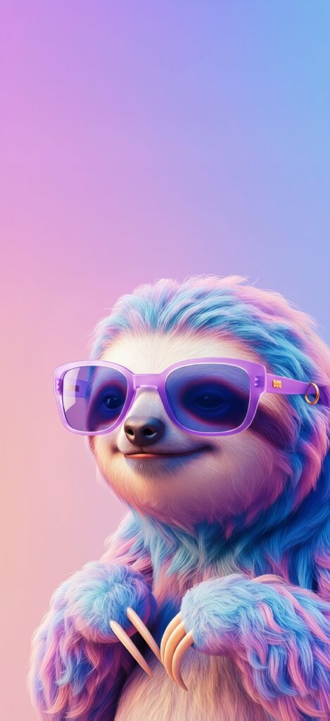 Pastel Sloth Sunglasses Aesthetic Wallpaper