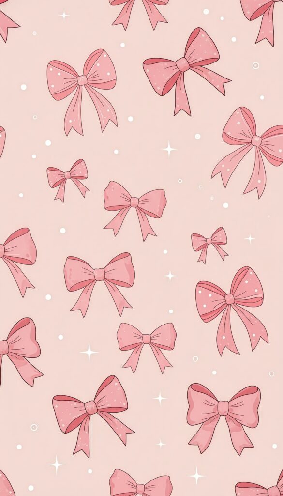 Pink Bow Aesthetic Wallpaper