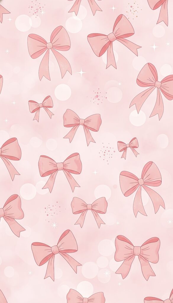 Shimmering Pink Bow Wallpaper