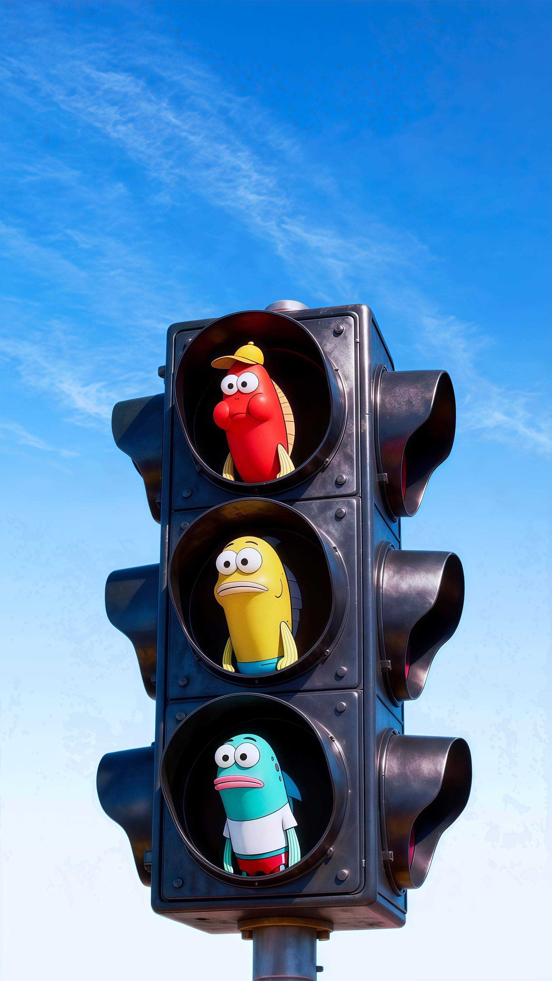 Spongebob Fish Friends Stoplight Live Wallpaper