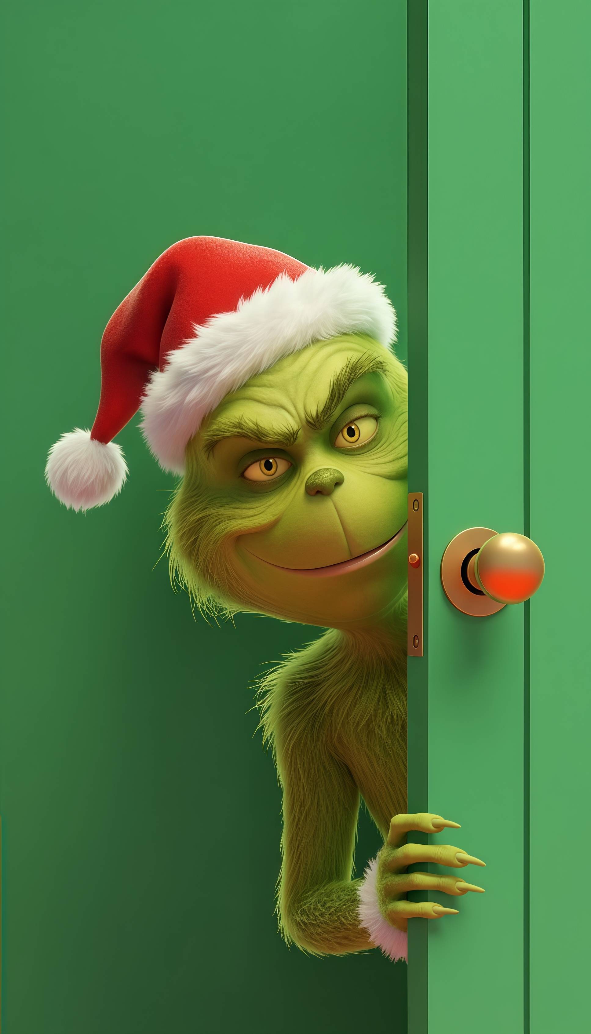 The Grinch Peeking Christmas Live Wallpaper