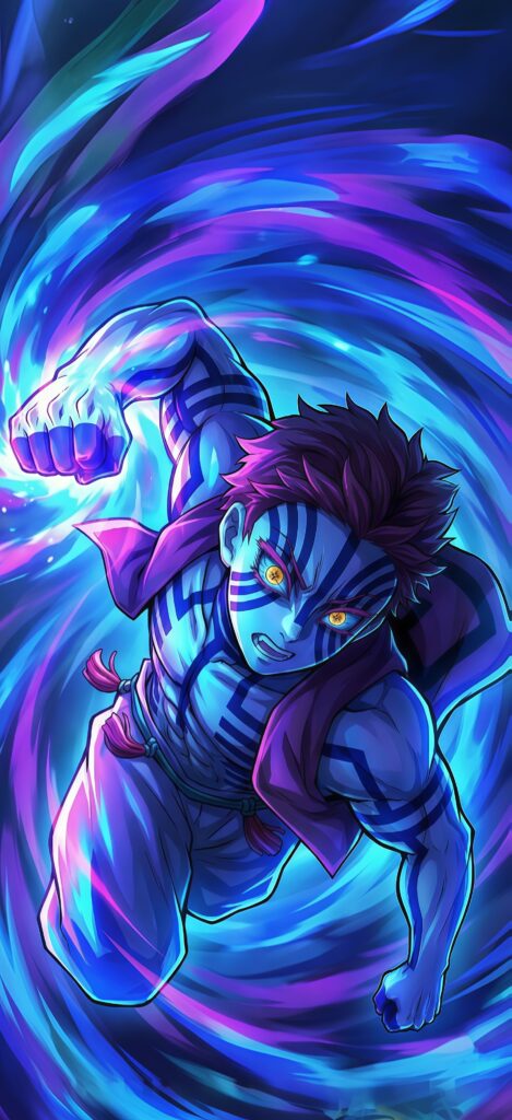 Akaza Demon Moon Combat Wallpaper