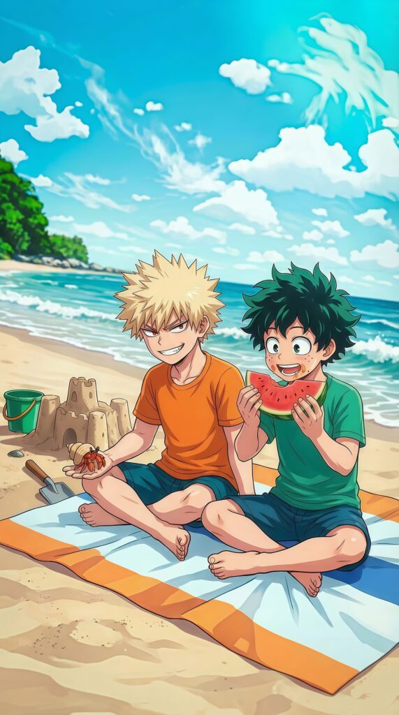 Bakugo and Deku Watermelon Wallpaper