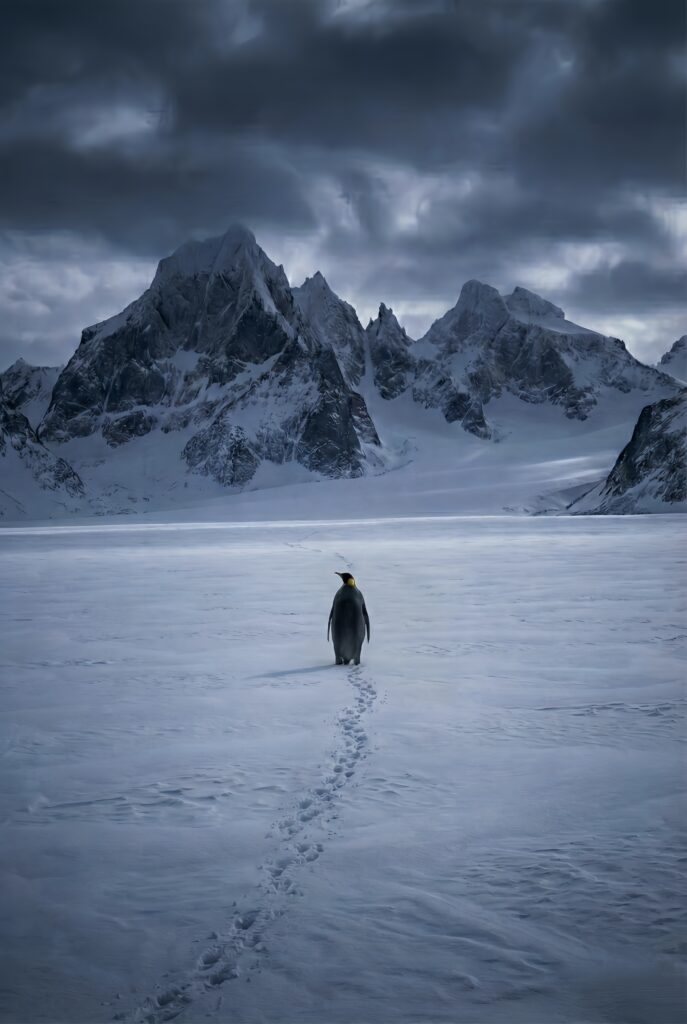 But Why Lone Penguin Existential Wallpaper