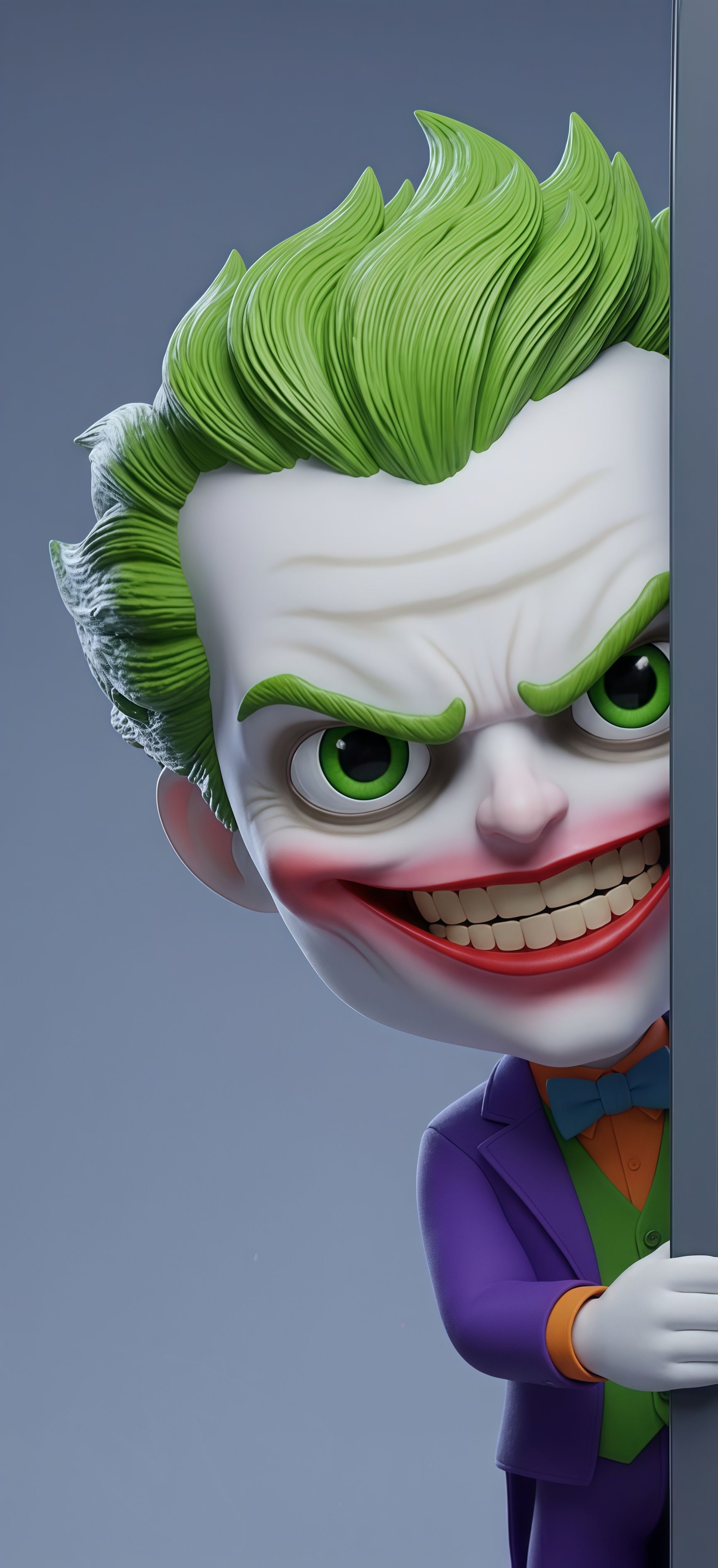 Chibi Joker 3D Peeking Wallpaper