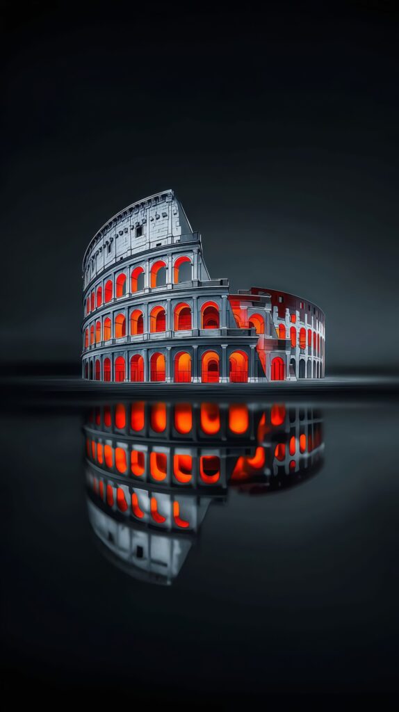 Glowing Roman Colosseum Wallpaper