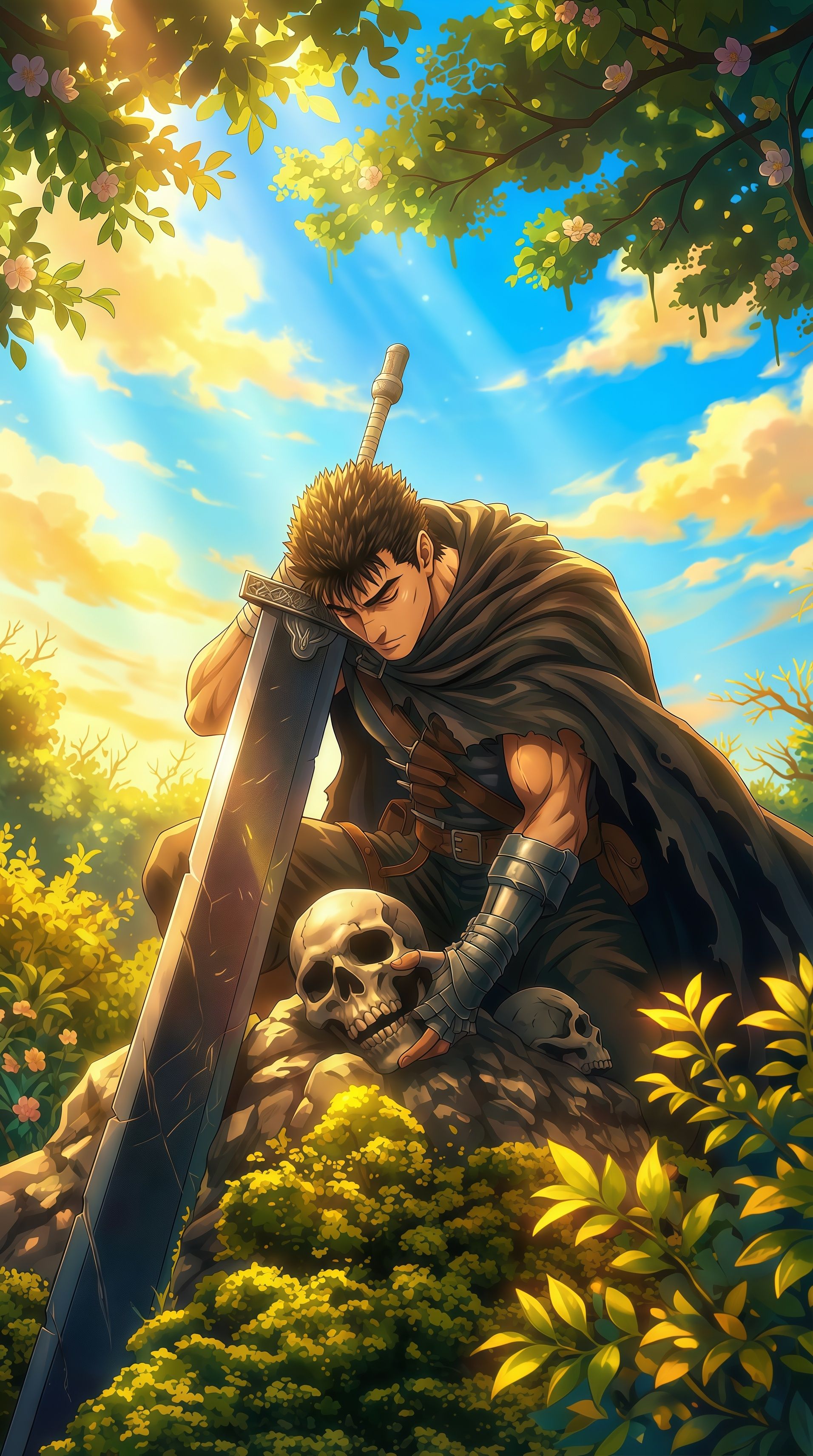 Guts Berserk Melancholy Skull Wallpaper