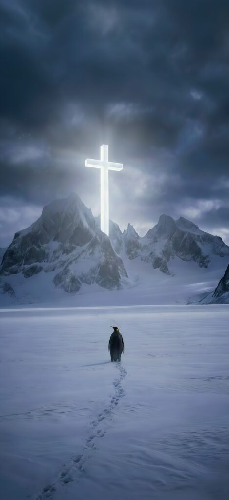 Lone Penguin Spiritual Awakening Wallpaper