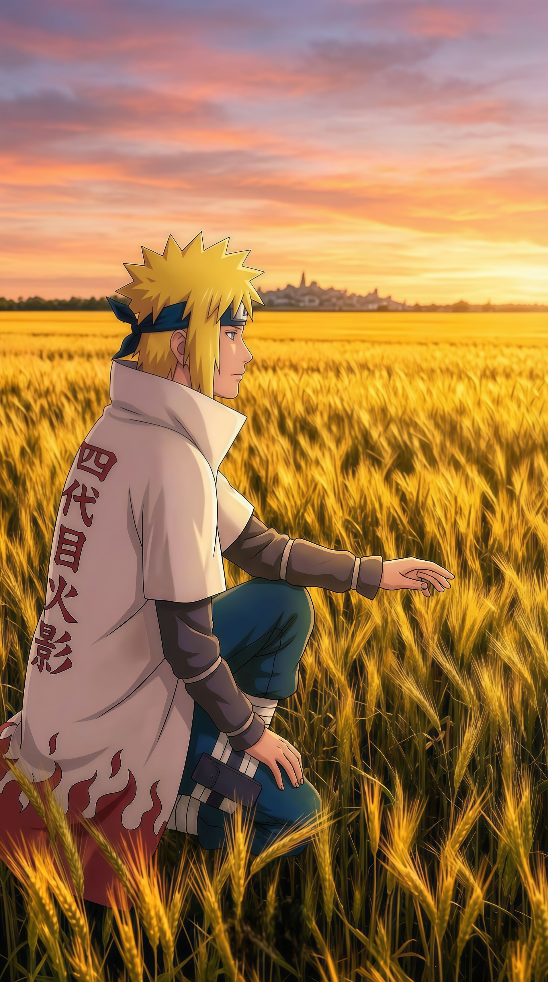 Minato Namikaze Wheat Field Wallpaper