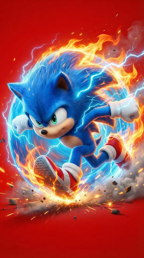 Movie Sonic Fire and Lightning Wallpaper