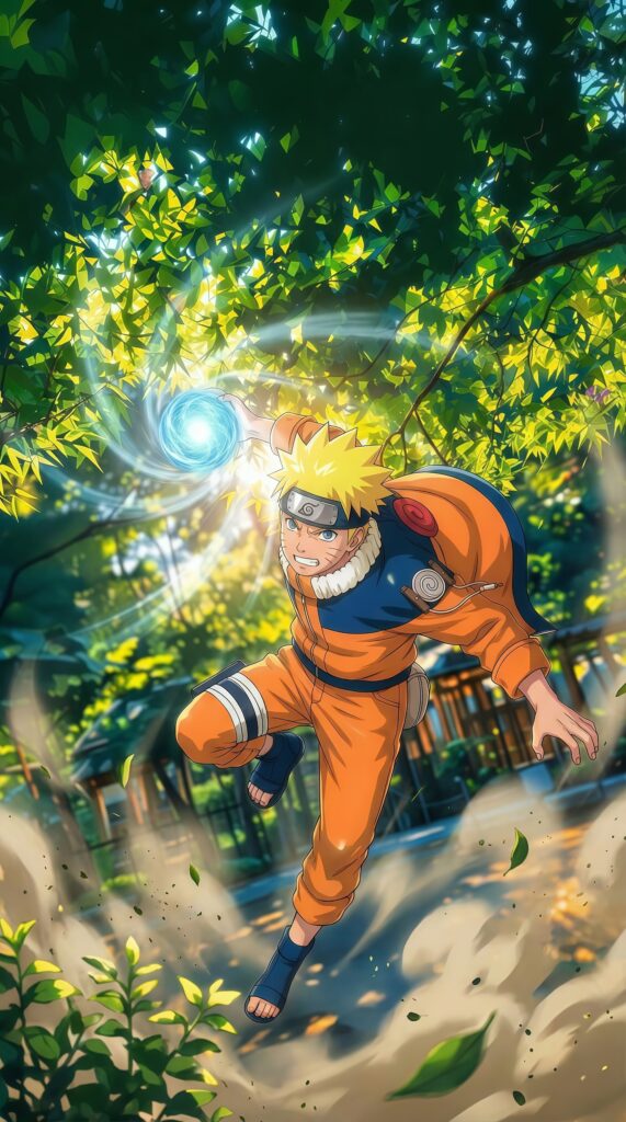 Naruto Uzumaki Rasengan Action Wallpaper