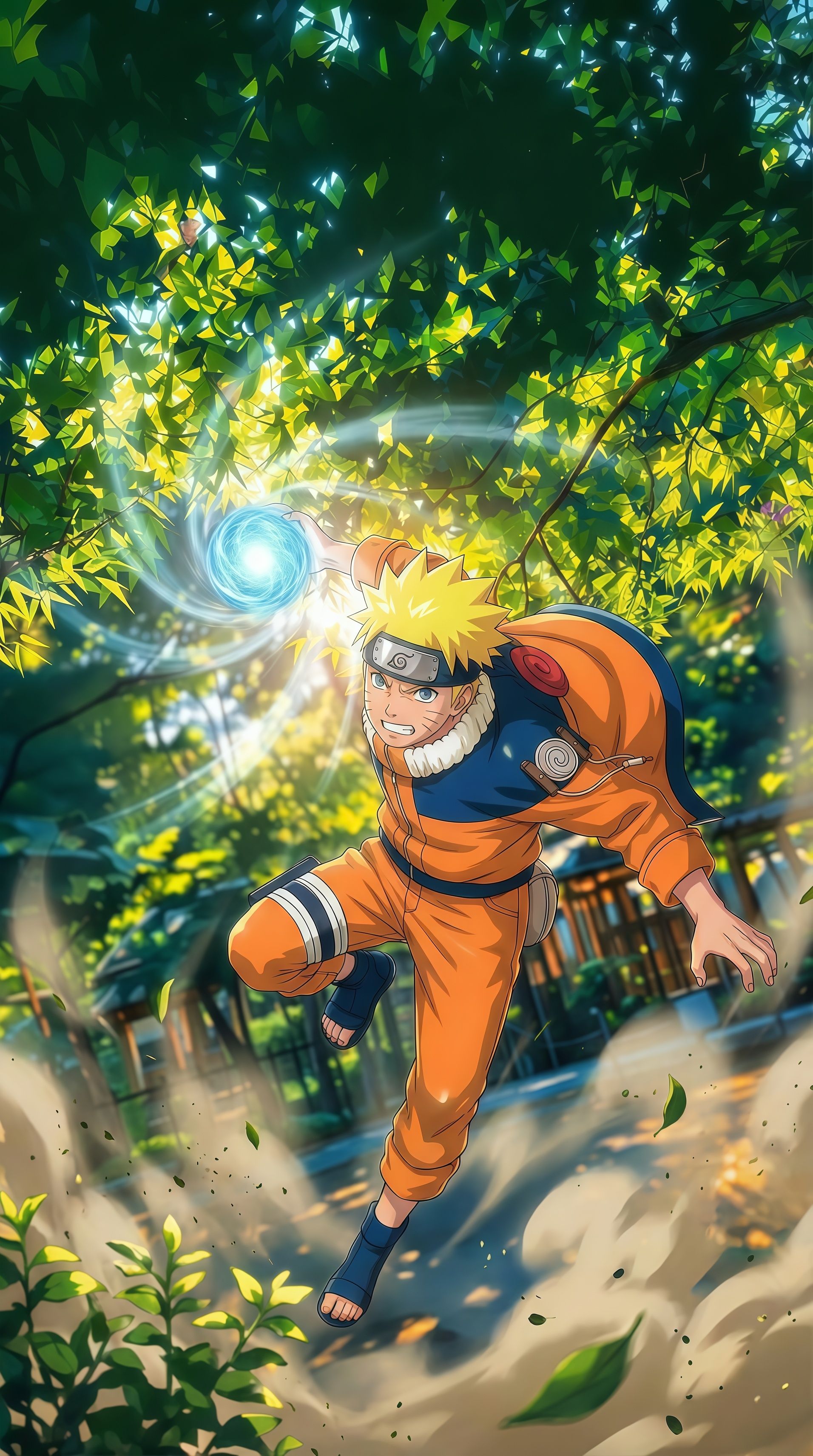 Naruto Uzumaki Rasengan Action Wallpaper