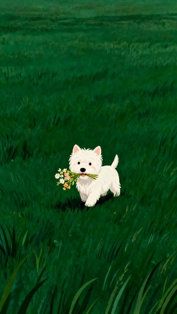 Westie Puppy Green Grass Wallpaper