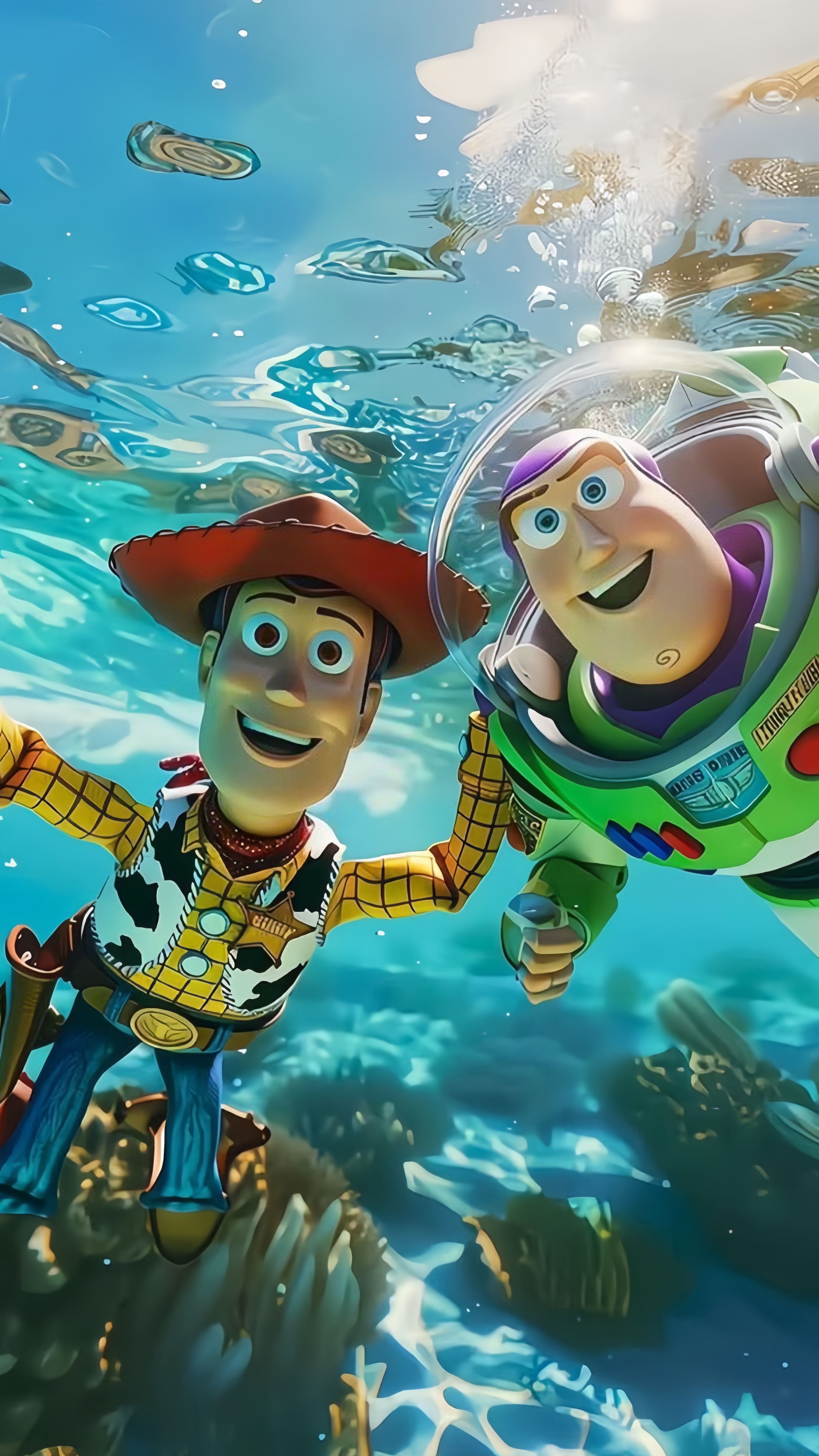 Woody and Buzz Underwater Live Wallpaper