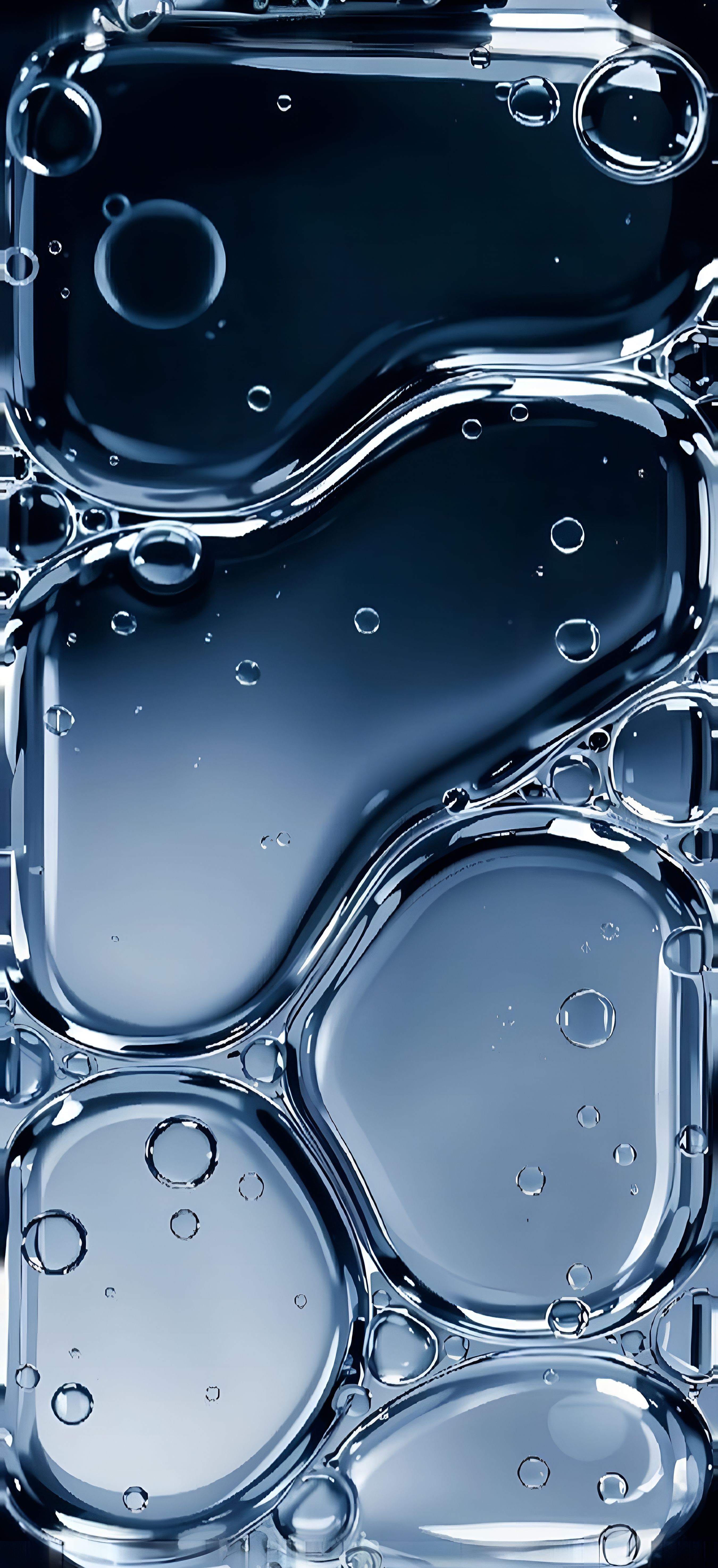 Abstract Liquid Blue Bubble Wallpaper
