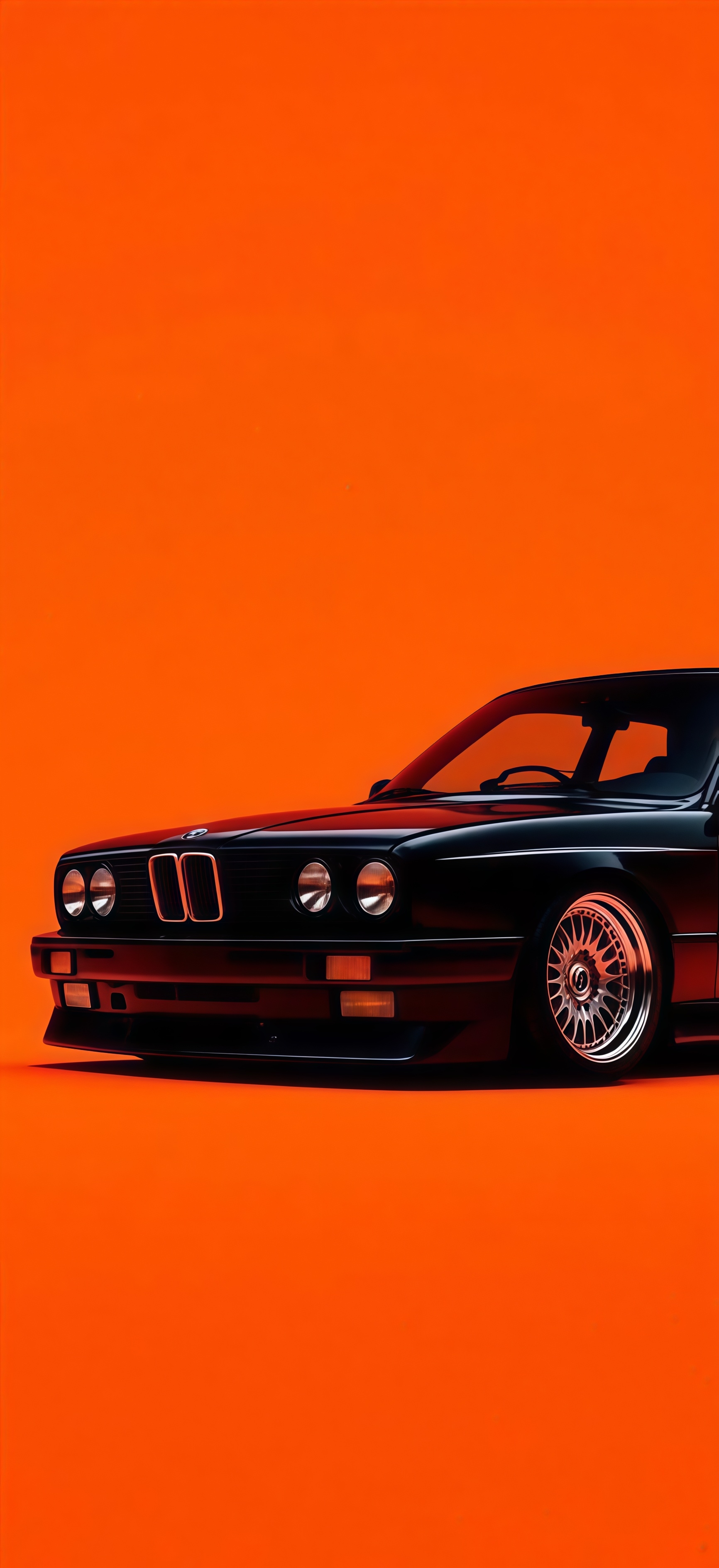 BMW E30 M3 Orange Minimalist Wallpaper