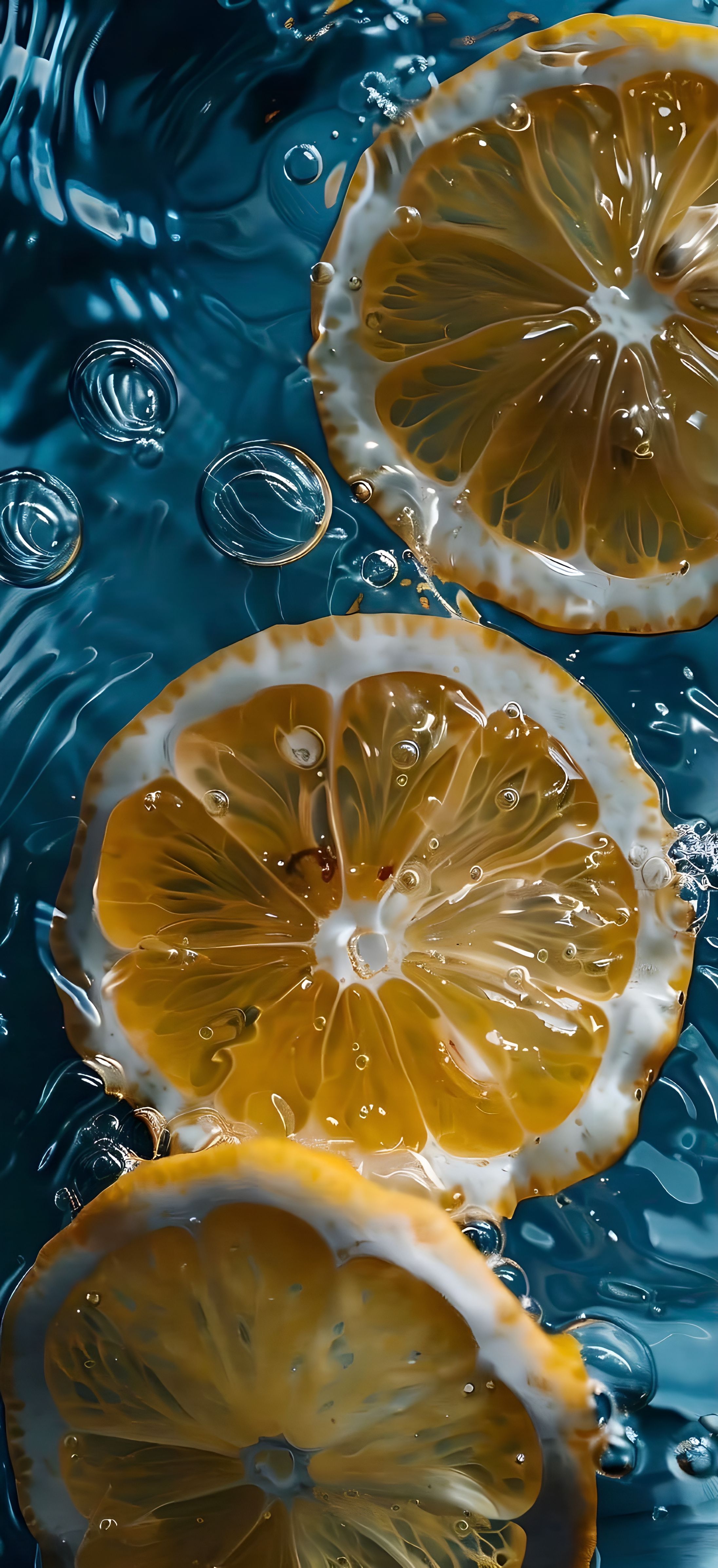 Sliced Lemons Splash Wallpaper