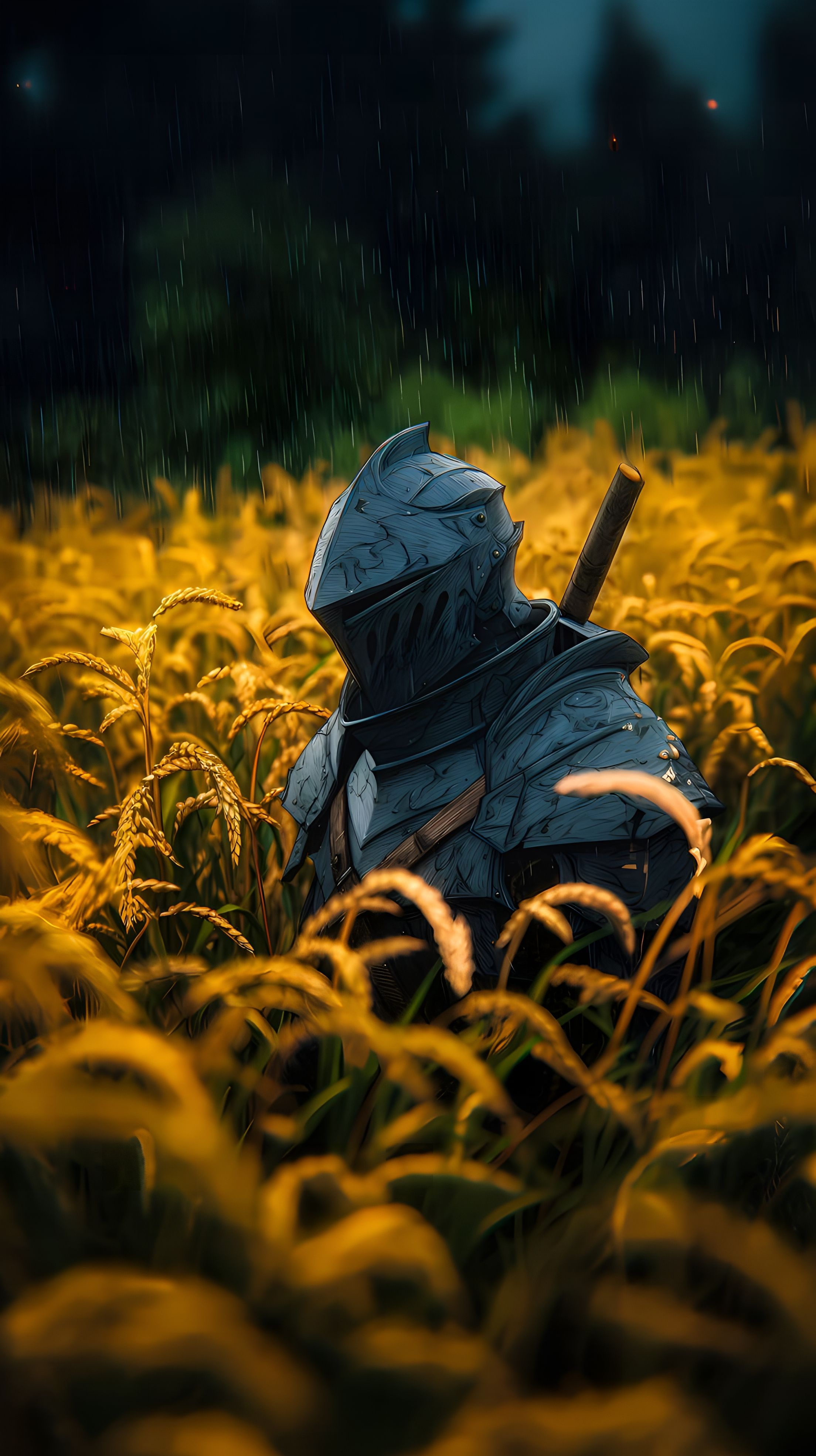 Stormy Knight Field Wallpaper