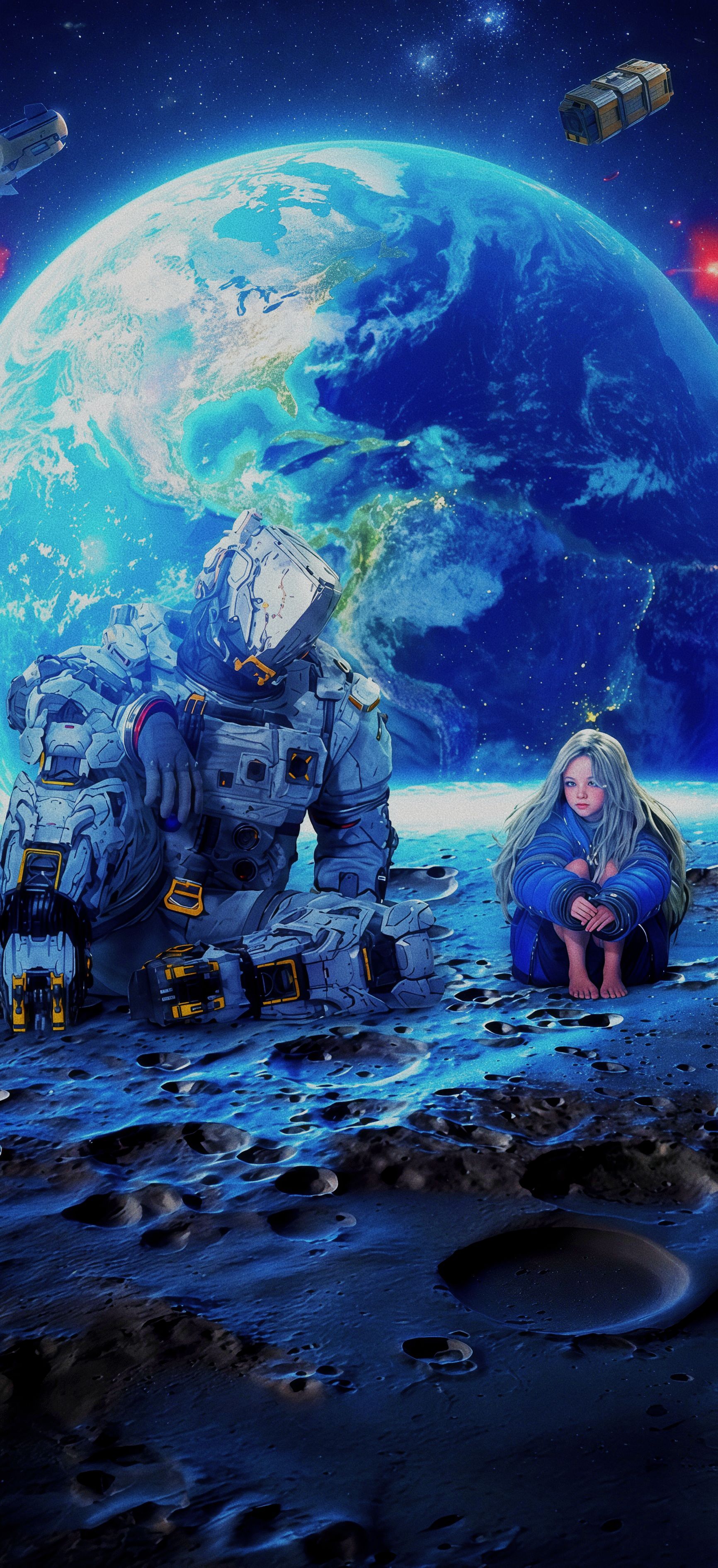 Pragmata Lunar Surface Duo Wallpaper
