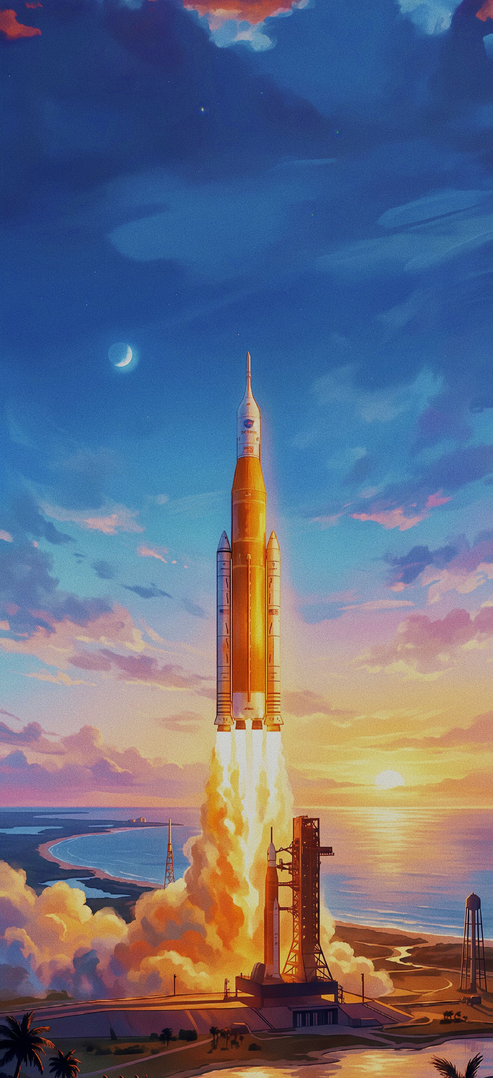 NASA SLS Rocket Artemis Launch Wallpaper
