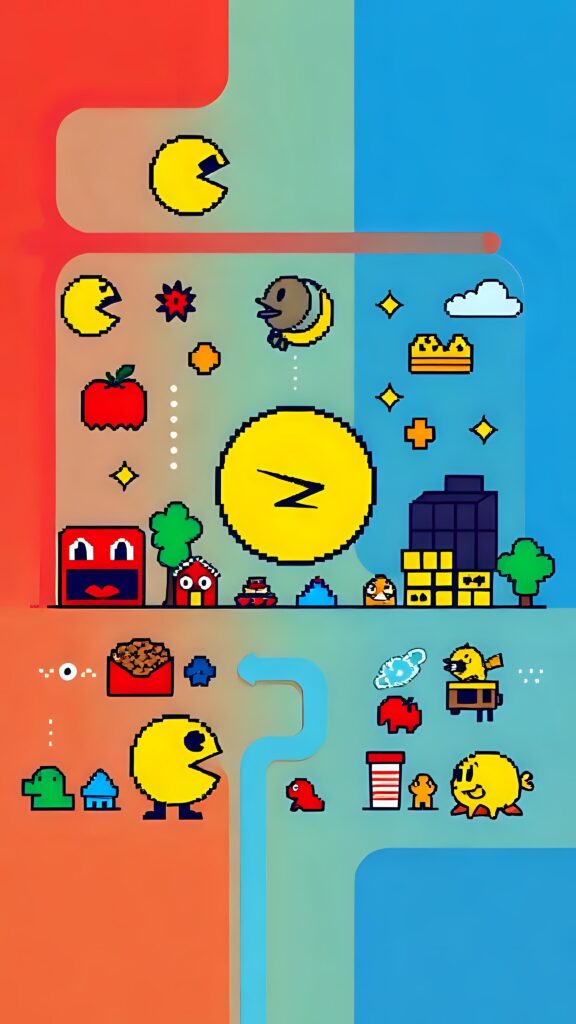 Old School Video Game Pixels Wallpaper