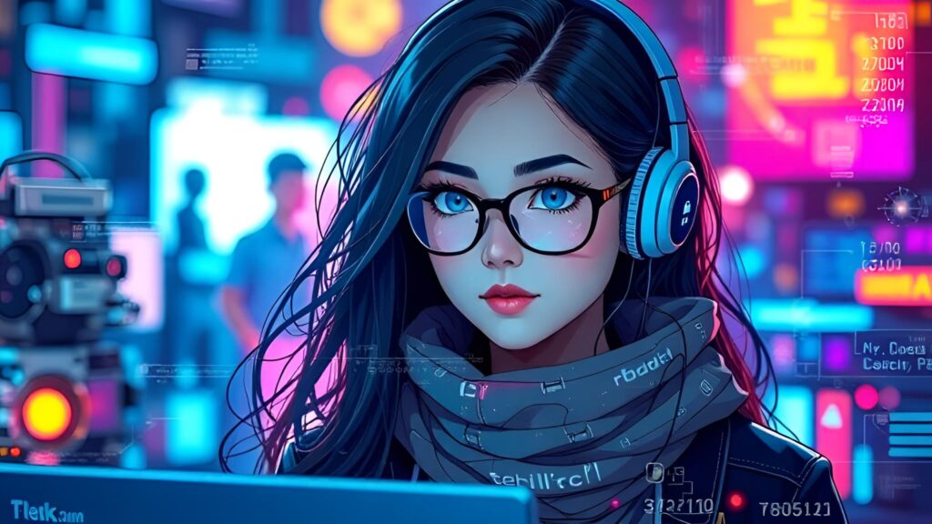 Tech girl wallpaper